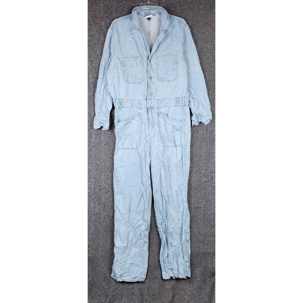 Universal Thread Jumpsuit Women 14 Boiler Suit Light Blue Denim EUC